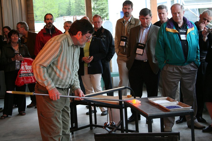 Glass blowing at Jewell Gardens in Skagway, Alaska