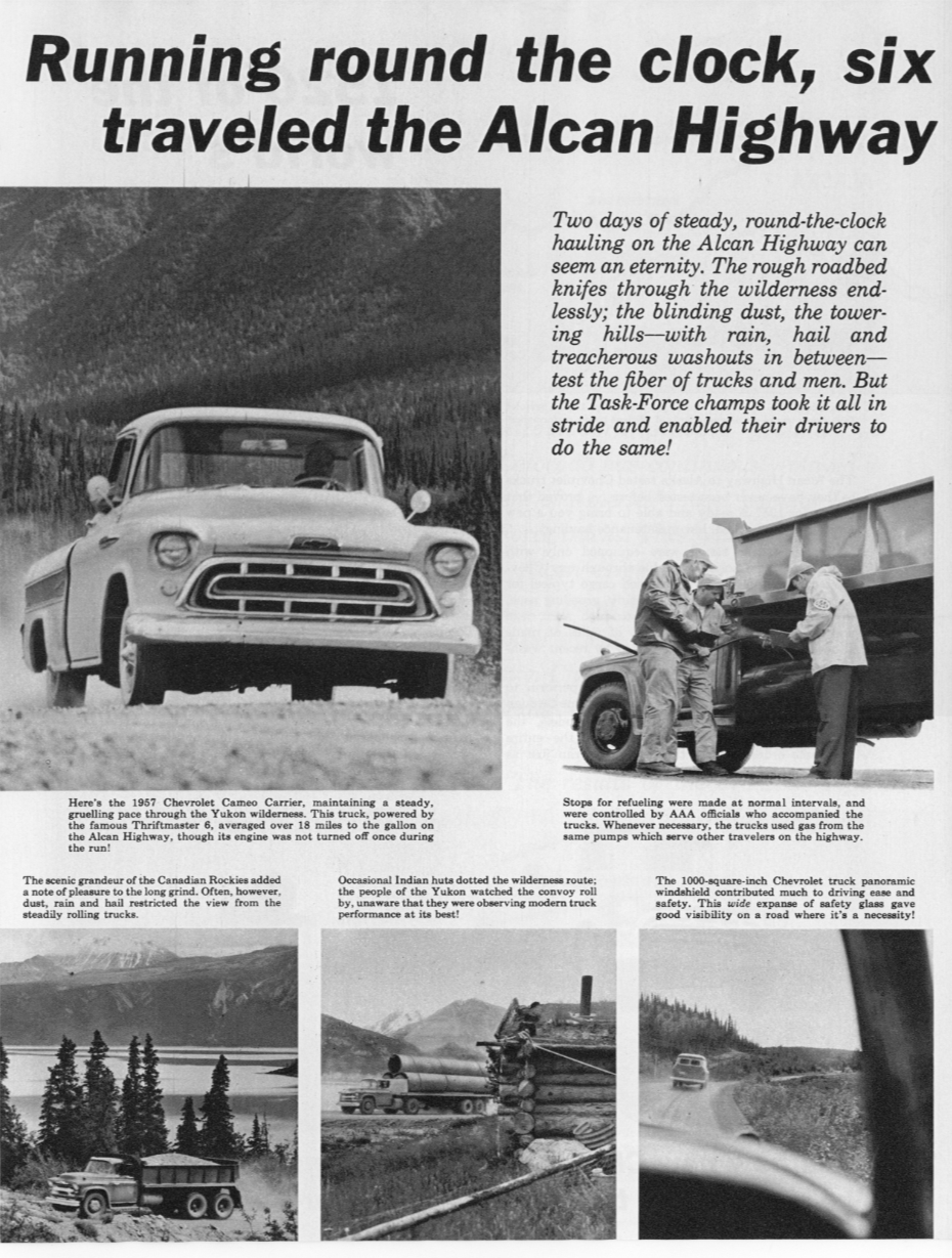 New Task Force 57 Chevrolet Trucks Proved on the Alcan Highway, 1956