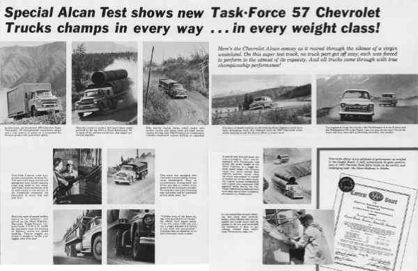 New Task Force 57 Chevrolet Trucks Proved on the Alcan Highway, 1956