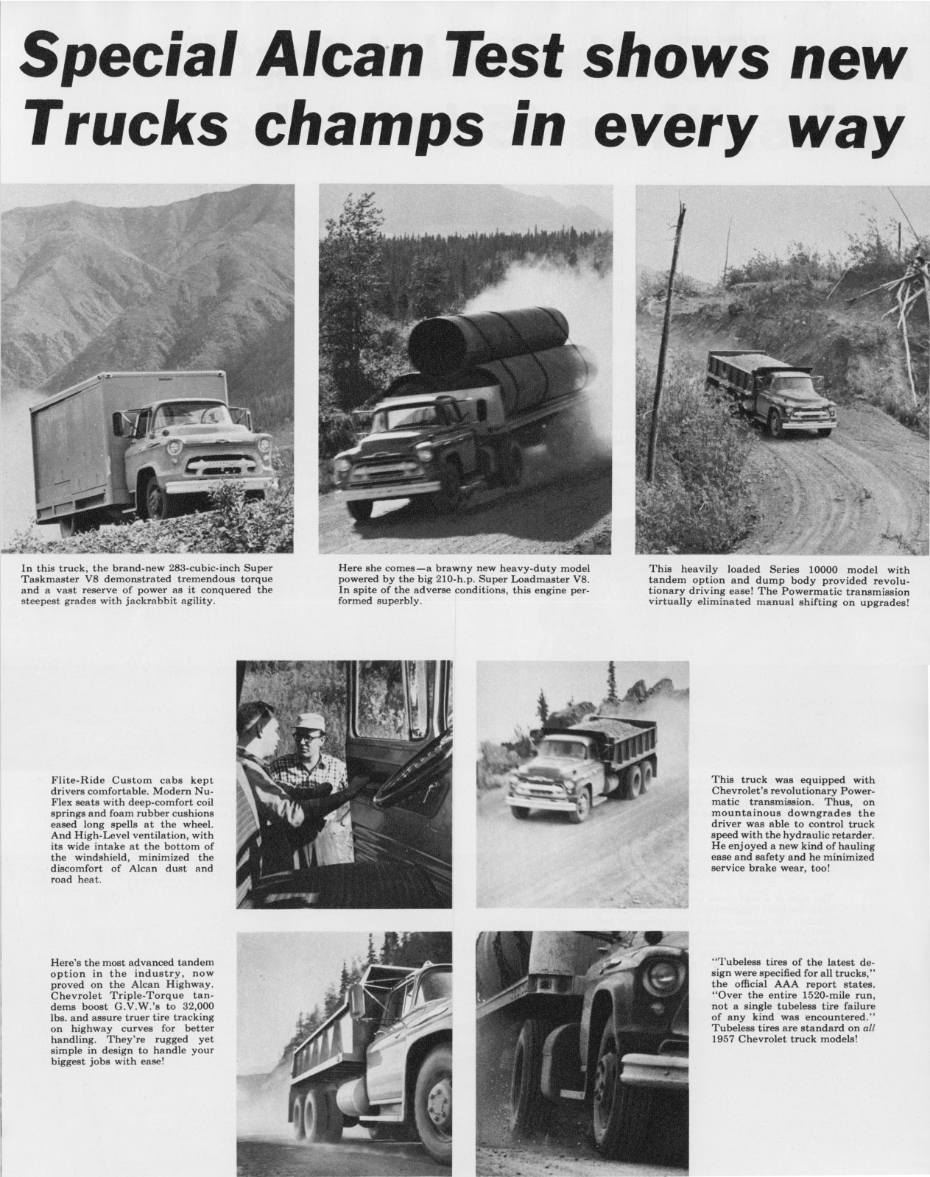 New Task Force 57 Chevrolet Trucks Proved on the Alcan Highway, 1956