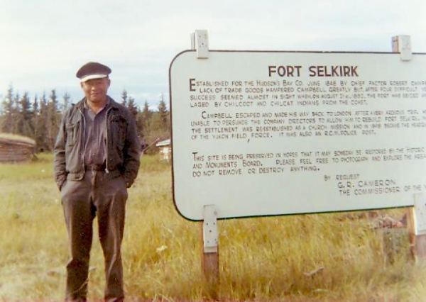 Danny Roberts, the only inhabitant of Fort Selkirk, Yukon, 1967.