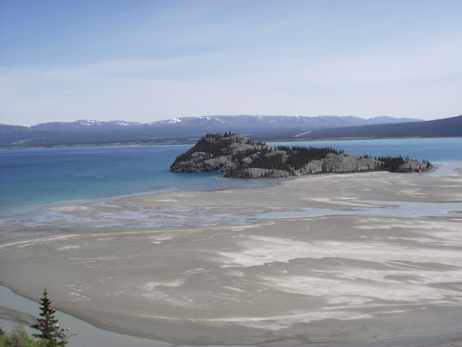 A photo of the massive delta of the Slims River.