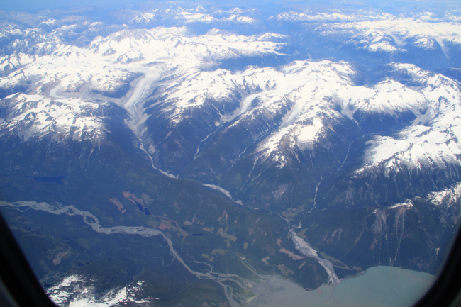The head of Knight Inlet, one of the longest fjords in BC at about 125 km (78 miles)