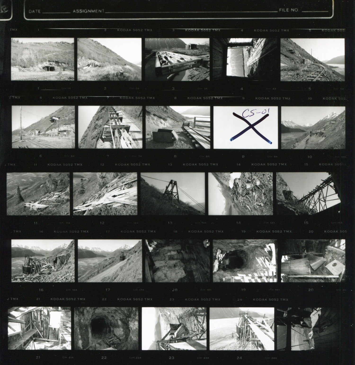 Contact sheet #1 of the photo inventory that was started on this hike.