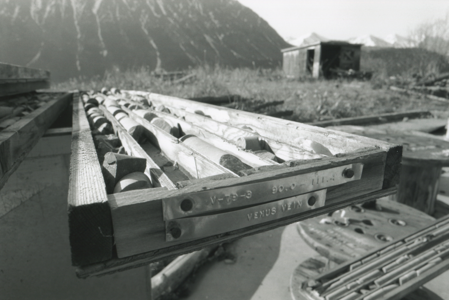 One of the drill core trays noted as being seen at 08:40.