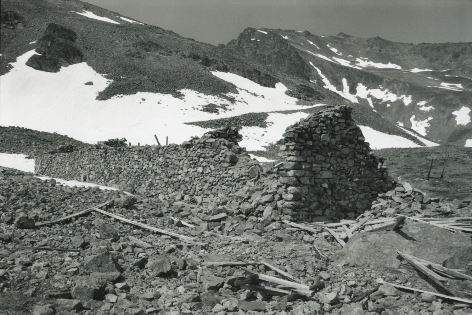 The stone house at the Thistle/Aurora property on Montana Mountain.
