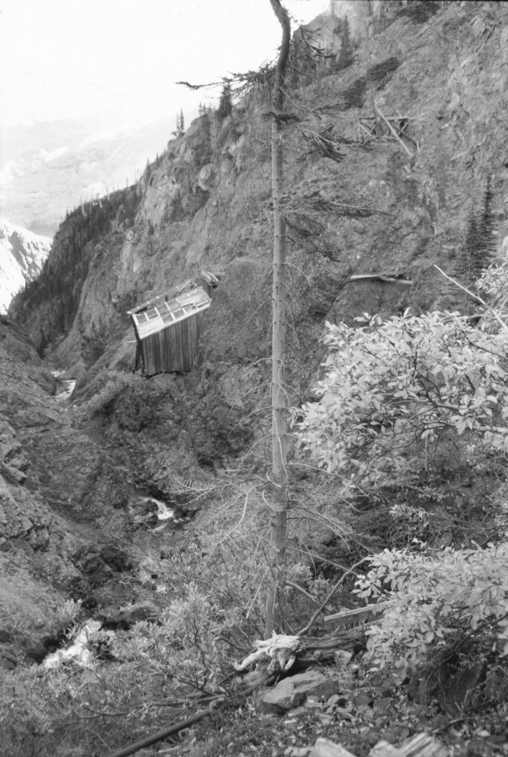 The aerial tramway terminus at the Vault Mine, Yukon.