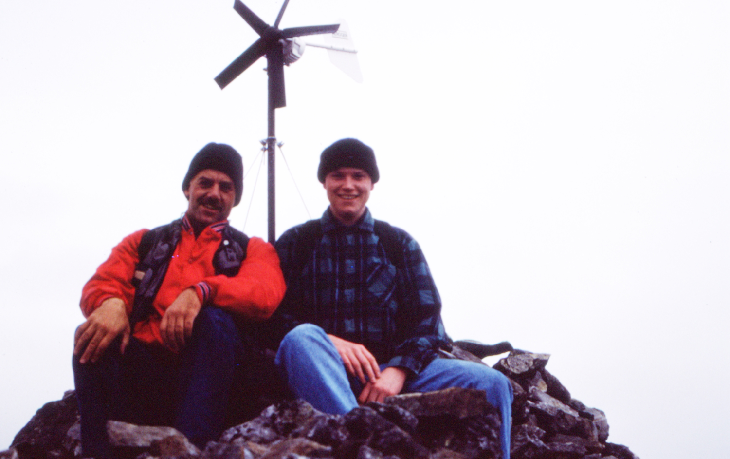 Murray Lundberg and Simon Hutton on the summit of Montana Mountain, at 2,205 meters elevation (7,234 feet).