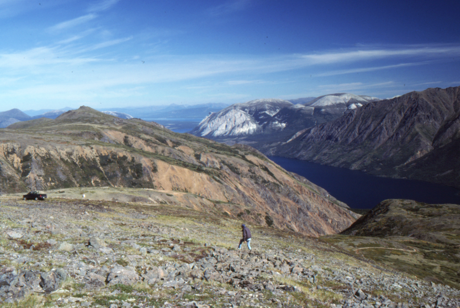 John Scott strides across the Upper Uranus property back to our trucks.