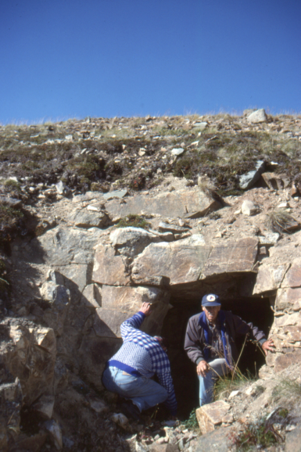A test adit on the Uranus silver mining claim on Montana Mountain, Yukon