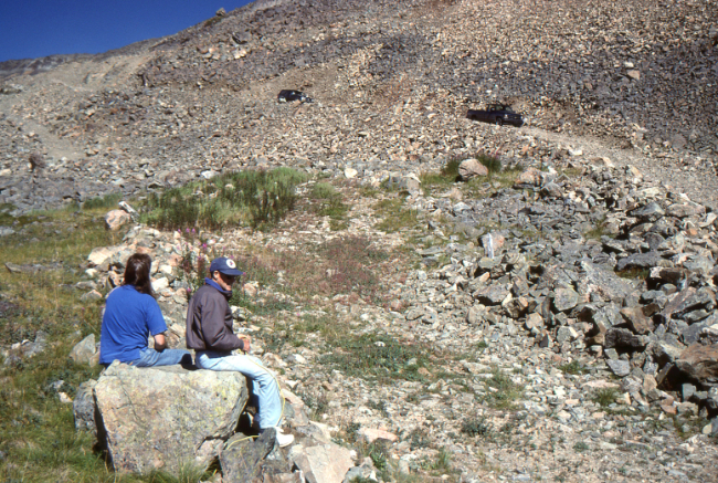On the historic Thistle/Aurora claim at the upper end of the Pooley Creek valley.