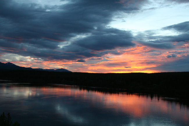 Sunset at almost-midnight in the Yukon
