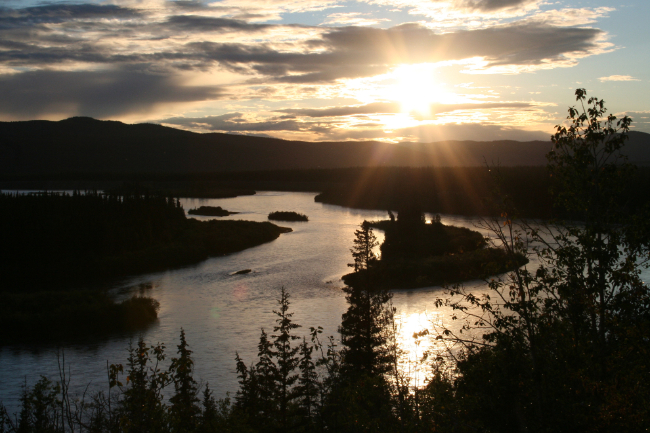 9:00 pm at Yukon Crossing on the Yukon River