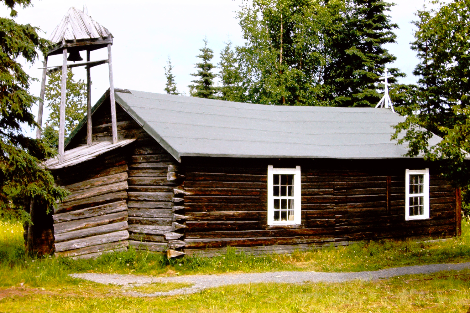 Old St. Nicholas Russian Orthodox Church, Eklutna, Alaska, July 1966