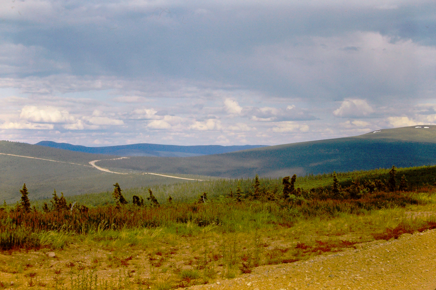 Driving across the top of the world on the highway of that name, 1966.