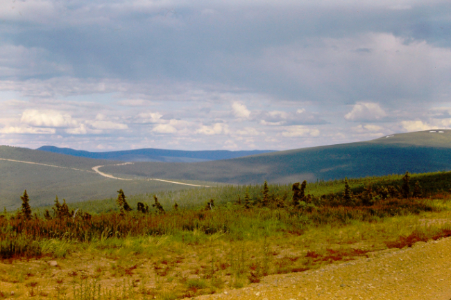 Driving across the top of the world on the highway of that name, August 1966