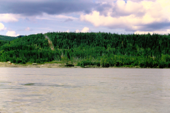 The ferry landing at West Dawson, July 1966