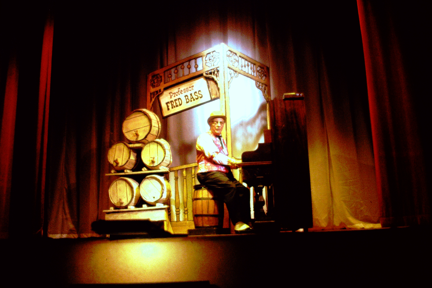 Pianist Fred Bass in the Gaslight Follies, Dawson City, 1966