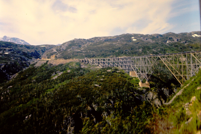 The cantilever bridge on the White Pass railway, July 1966
