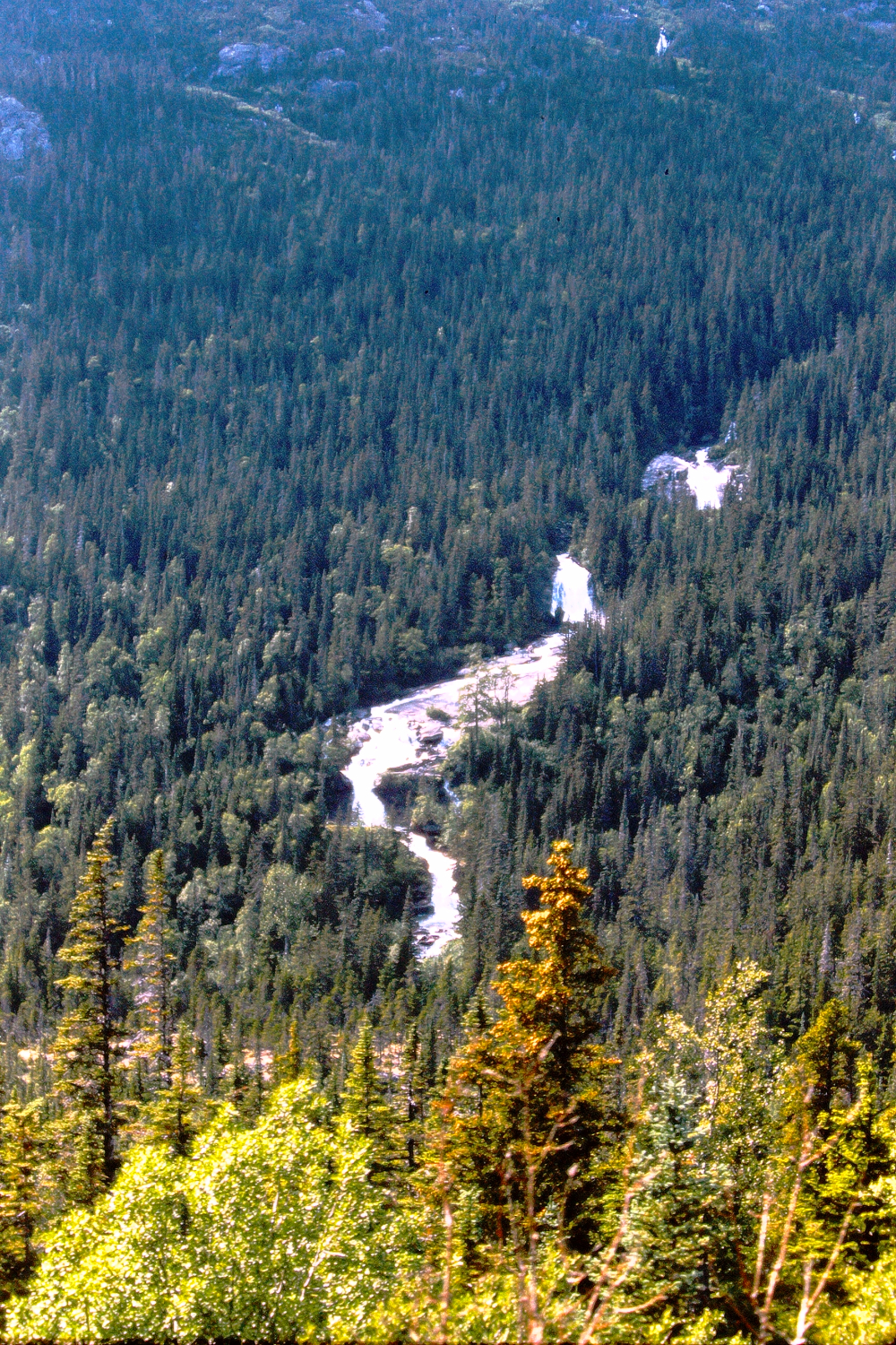Bridal Veil Falls at Mile 11.5 of the White Pass railway, 1966