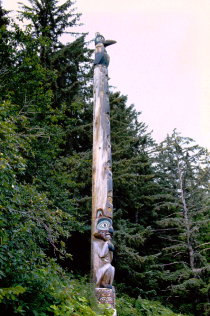 The Yaxte kooteeyaa (Big Dipper totem pole) at Auke Bay, July 1966