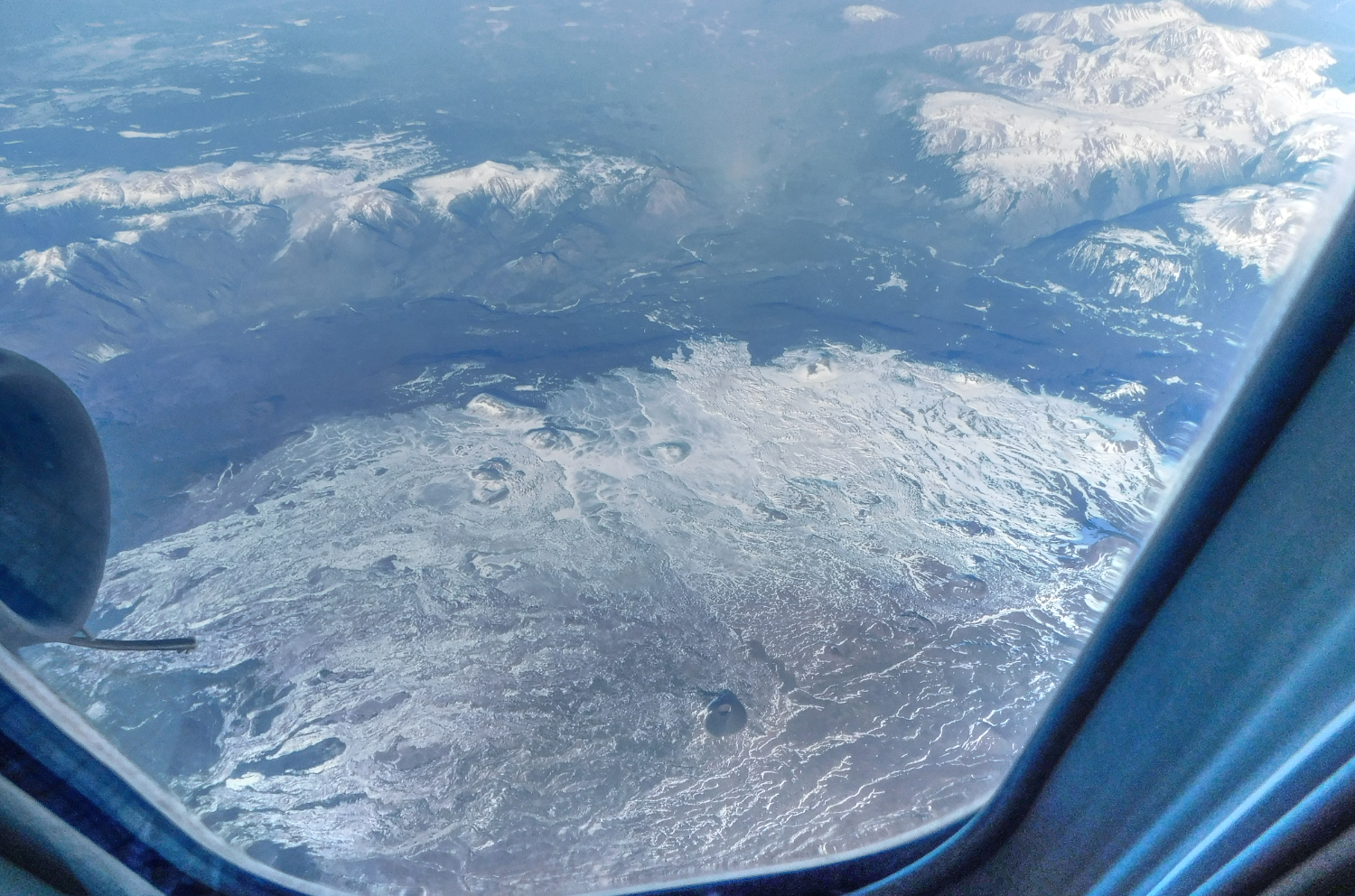 High-altitude aerial photo of Mount Edziza, BC