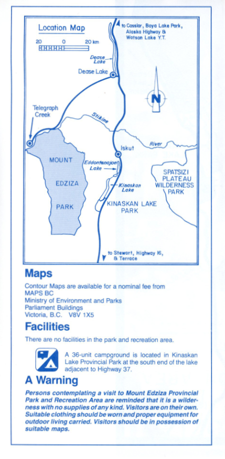 Mount Edziza Provincial Park and Recreation Area, 1987