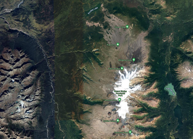 Google Earth image of Mount Edziza, BC