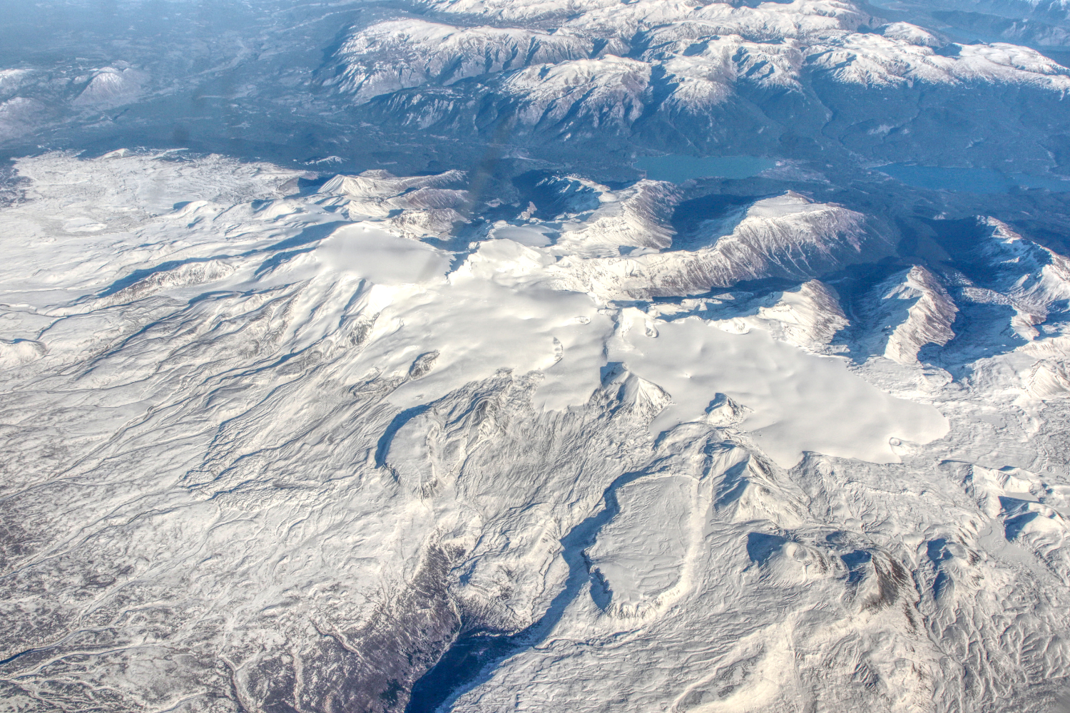 A high-altitude aerial photo of Mount Edziza on October 24, 2023.