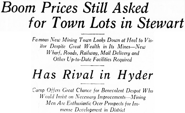 Stewart, BC, in 1919