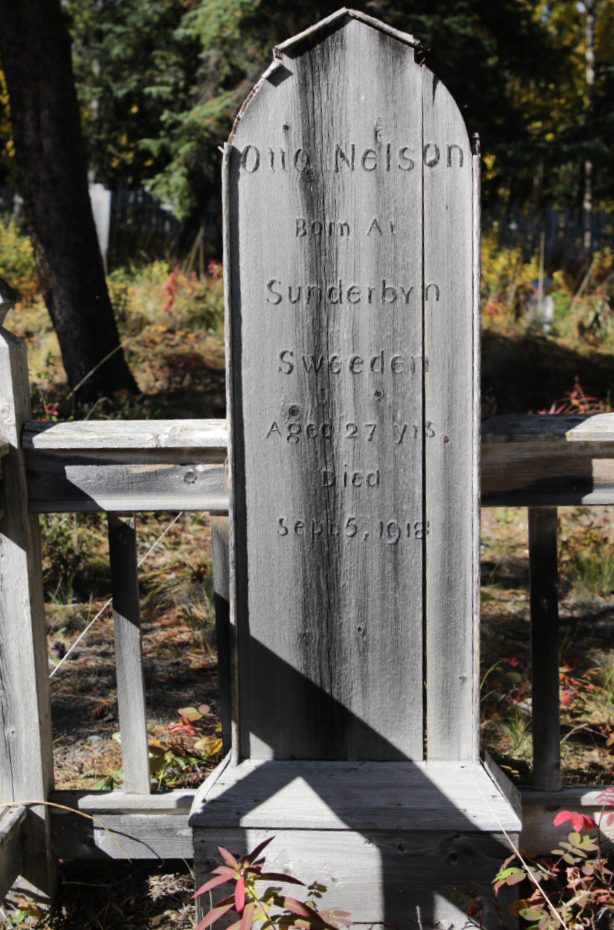 Grave of Otto Nelson in the Atlin Pioneer Cemetery, BC