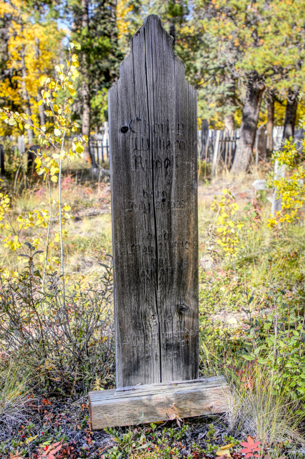 Grave of ... in the Atlin Pioneer Cemetery, BC