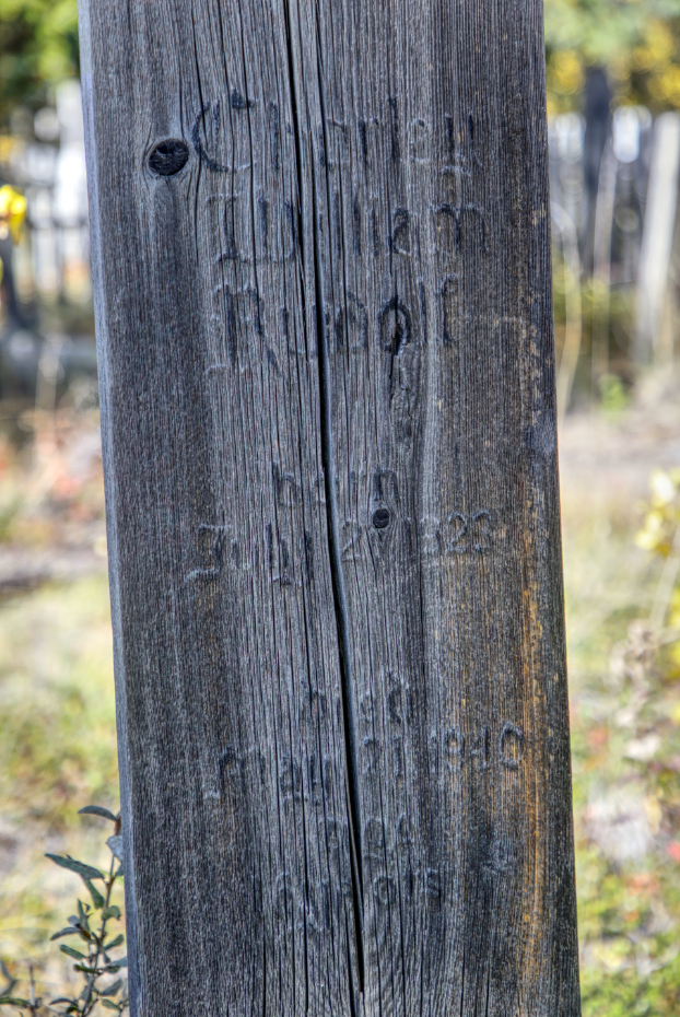 Grave of ... in the Atlin Pioneer Cemetery, BC