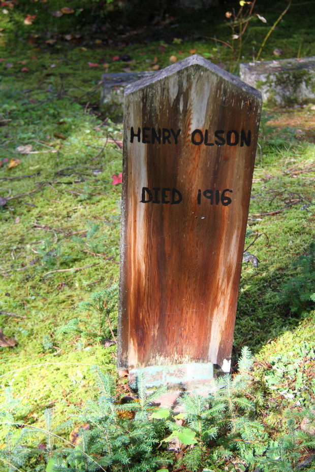 Grave of Henry Olson in the Pioneer Cemetery at Skagway, Alaska