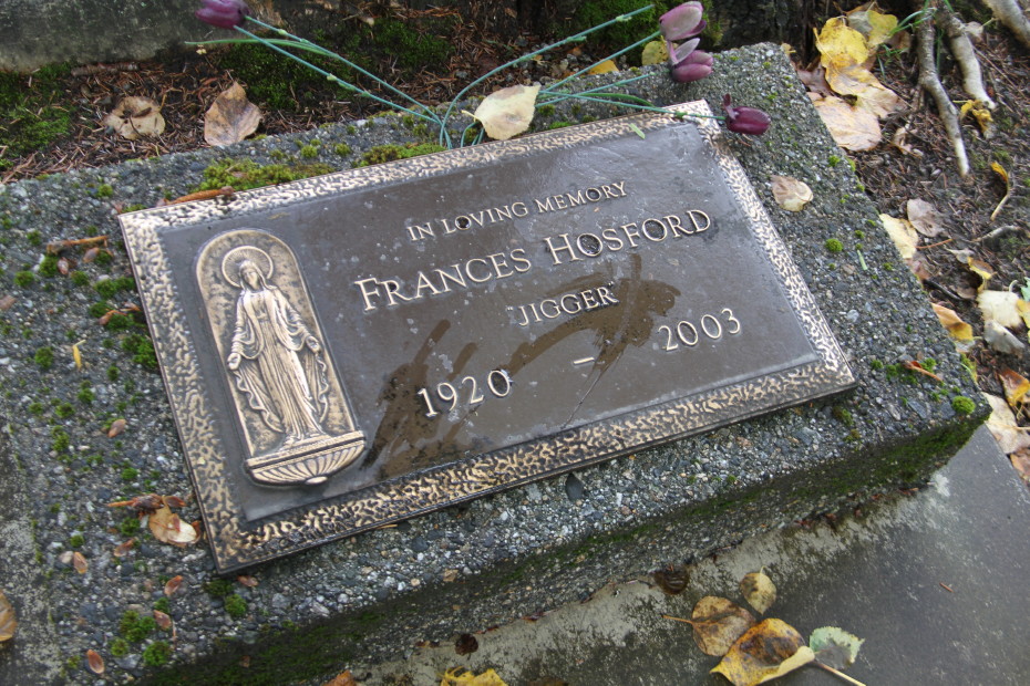 Grave of Francis 'Jigger' Hosford in the Skagway Cemetery, Alaska