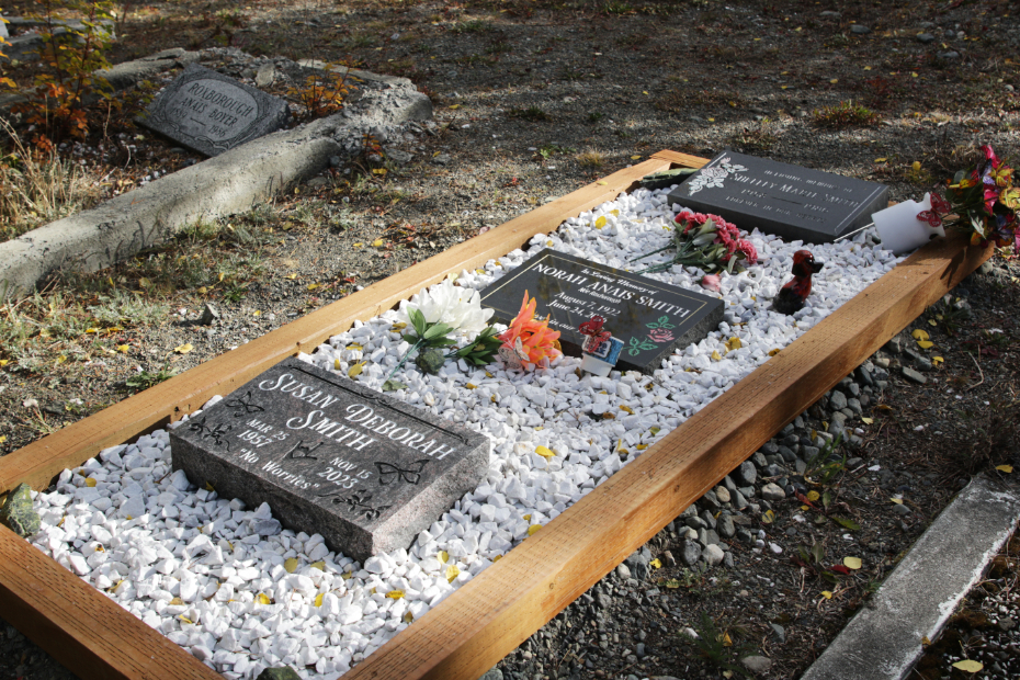 Grave of Shelley Marie Smith in the Atlin Cemetery, BC