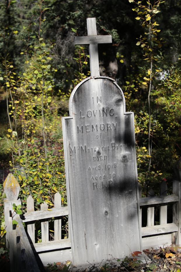 Grave of Mrs. Margaret Brown in the Atlin Pioneer Cemetery, BC