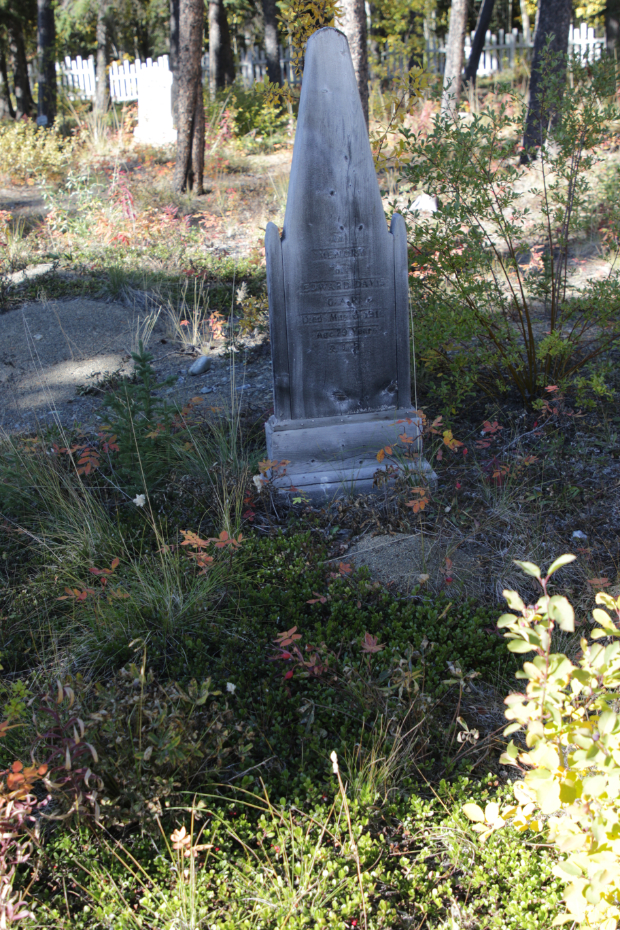 Grave of Edward Davis in the Atlin Pioneer Cemetery, BC