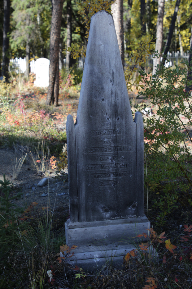 Grave of Edward Davis in the Atlin Pioneer Cemetery, BC