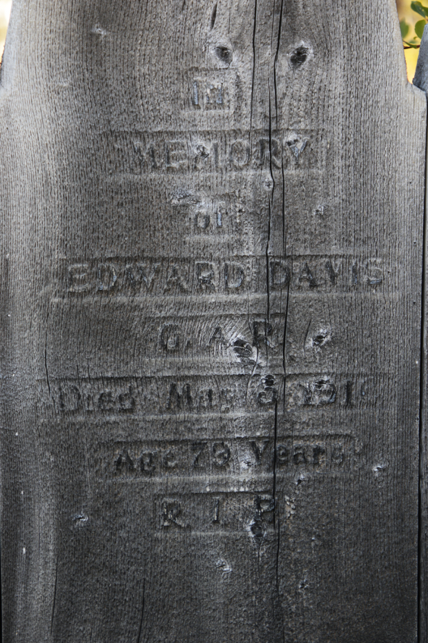 Grave of Edward Davis in the Atlin Pioneer Cemetery, BC