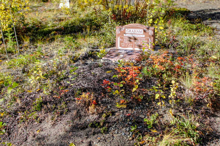 Grave of Rev. Richard Percy Graham in the Atlin Pioneer Cemetery, BC