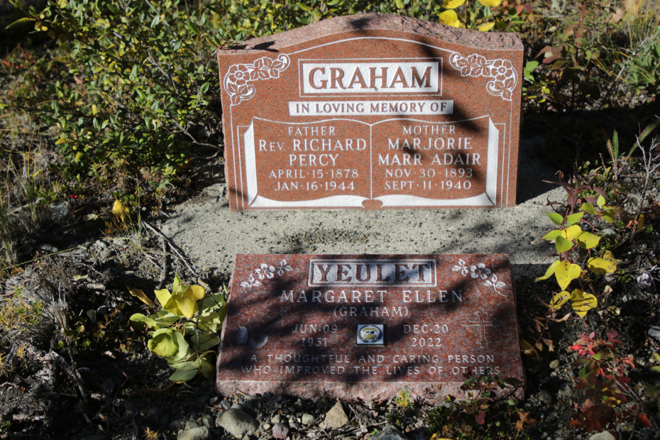 Grave of Rev. Richard Percy Graham in the Atlin Pioneer Cemetery, BC