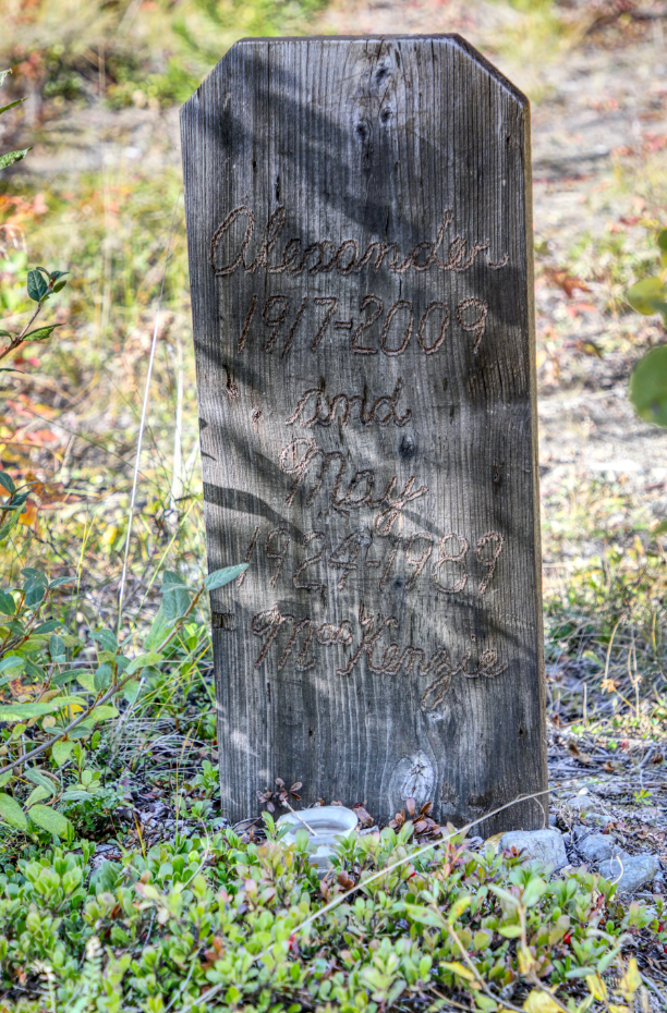 Grave of Alexander MacKenzie in the Atlin Pioneer Cemetery, BC