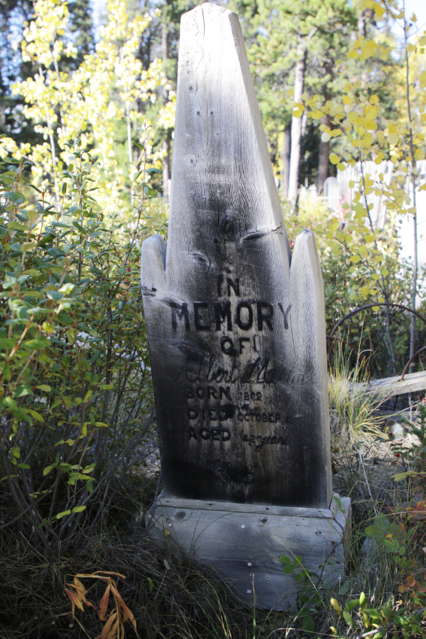 Grave of Albert Miller in the Atlin Pioneer Cemetery, BC