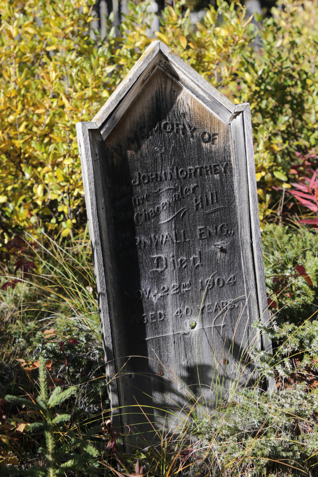 Grave of William John Northey in the Atlin Pioneer Cemetery, BC