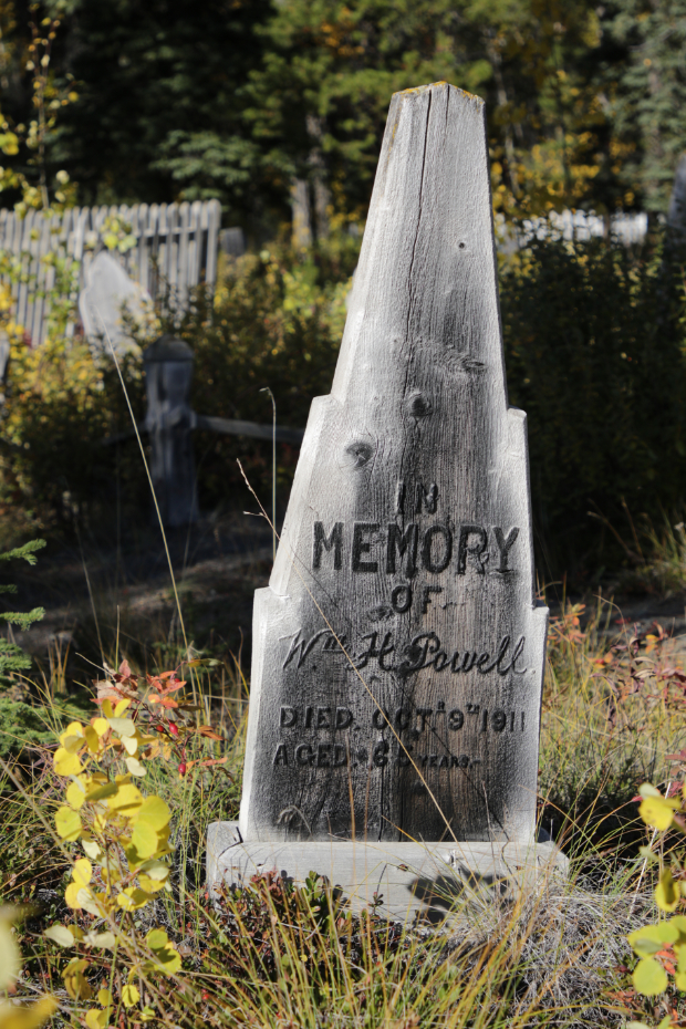 Grave of Wm. H. Powell in the Atlin Pioneer Cemetery, BC