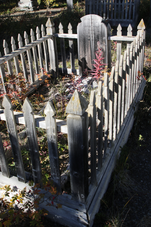 Grave of Edwin Ridd in the Atlin Pioneer Cemetery, BC