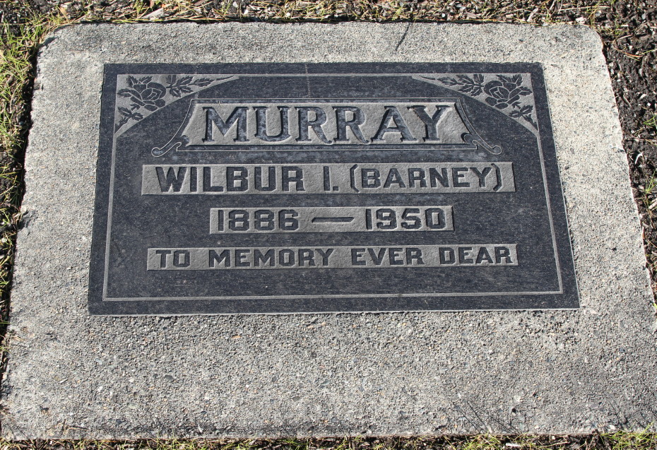 Grave of Wilbur I. 'Barney' Murray in the Whitehorse Pioneer Cemetery, Yukon