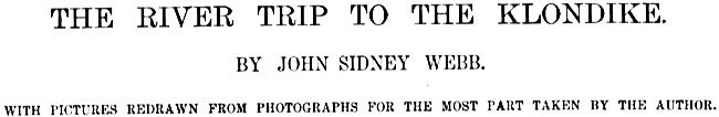 River Trip to the Klondike, 1897