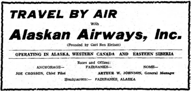 Alaskan Airways, 1930